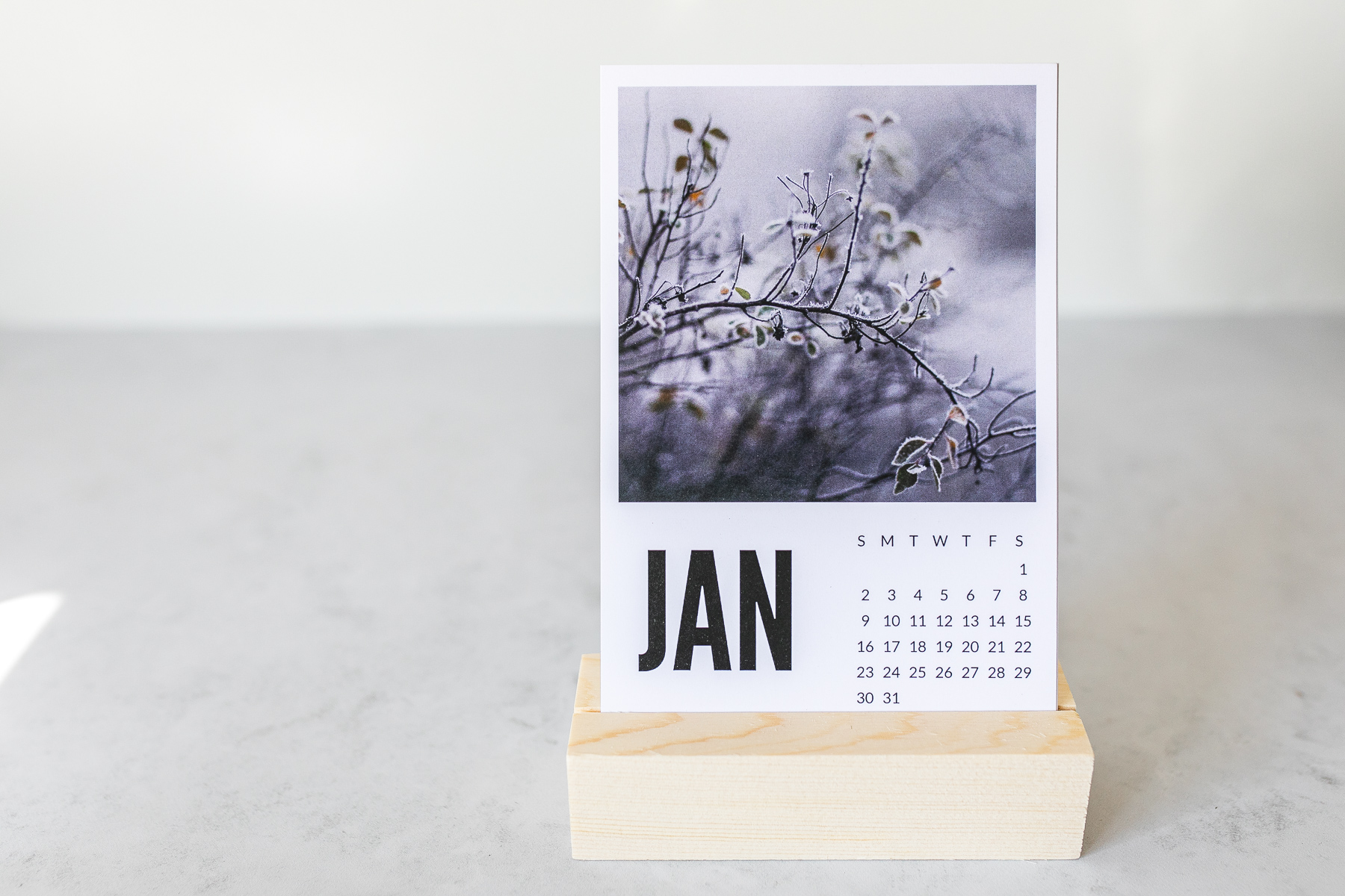Wood Desktop Calendar • 2022 Photo Calendar