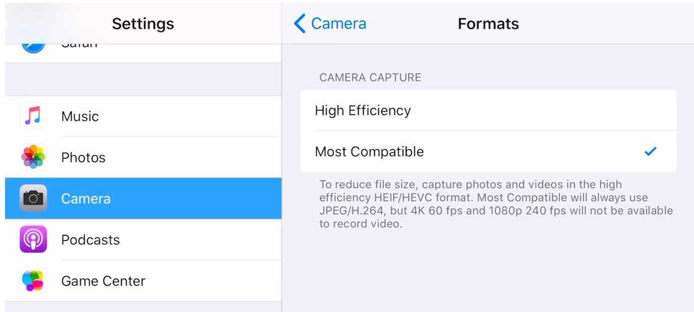 Apple's HEIC or HEIF new photo format 
