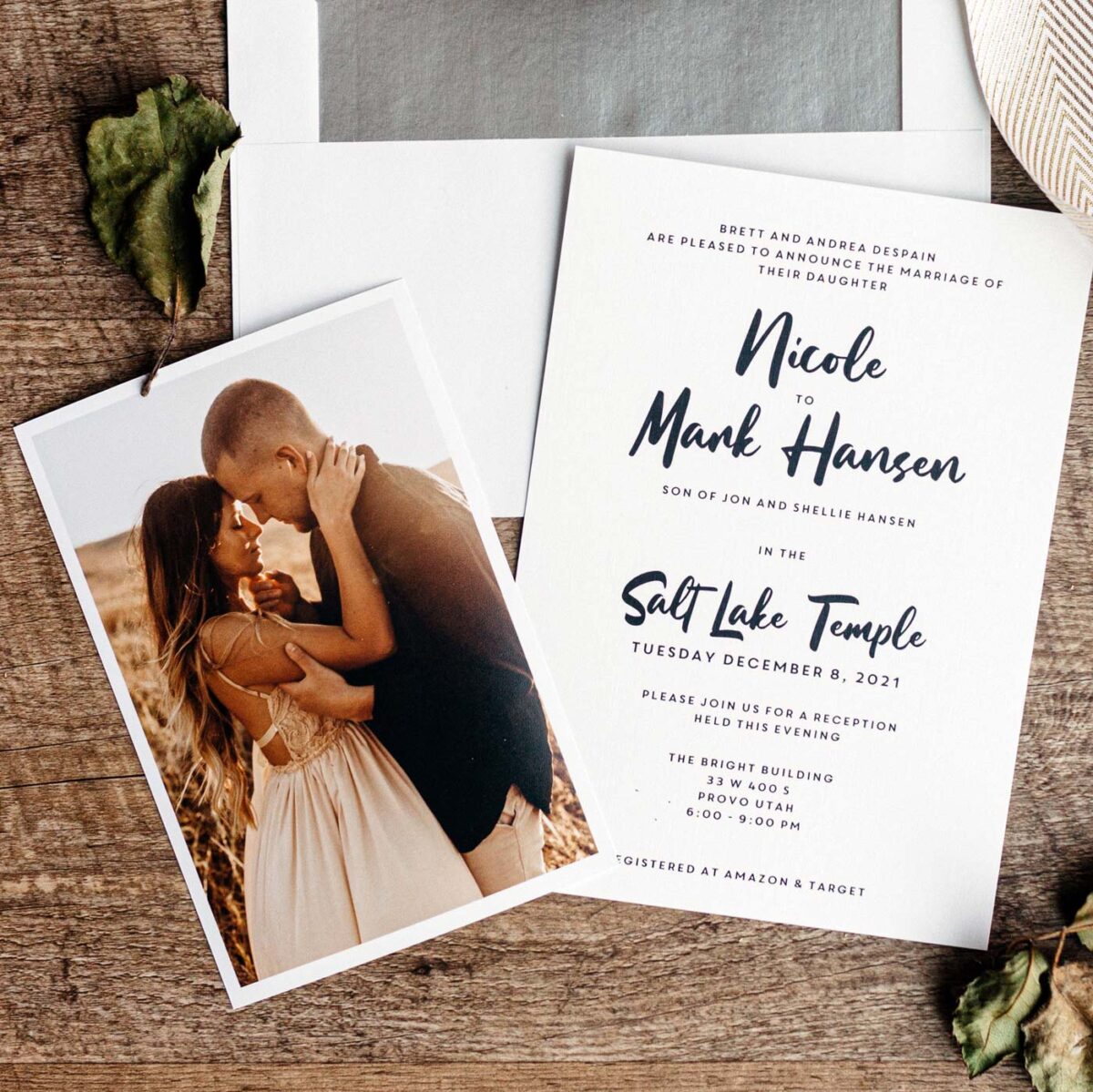 Same Day Utah Custom Wedding Invitations and Prints