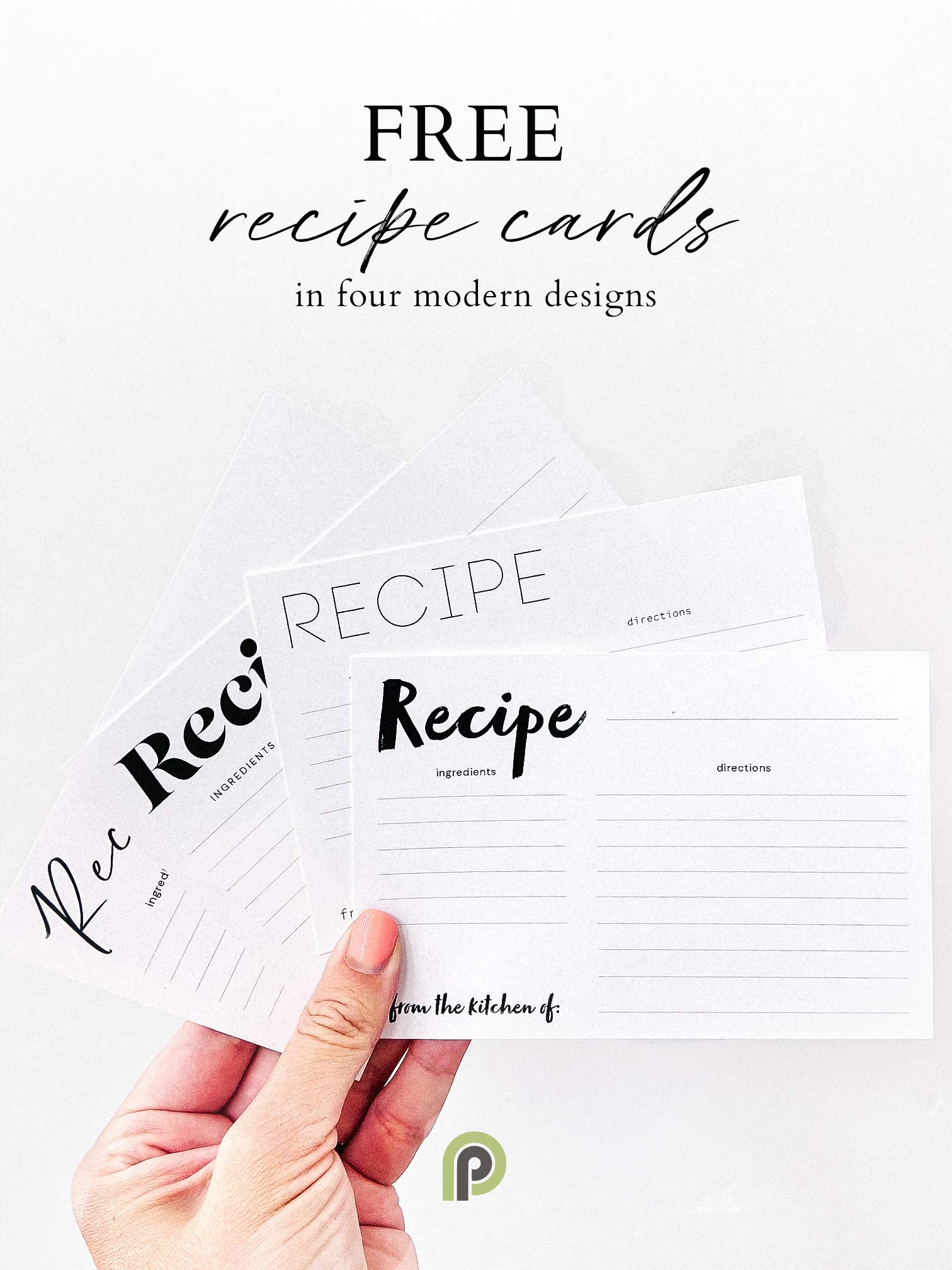 1512px x 2016px - Free Recipe Card Download â€¢ Persnickety Prints Modern Recipe Cards