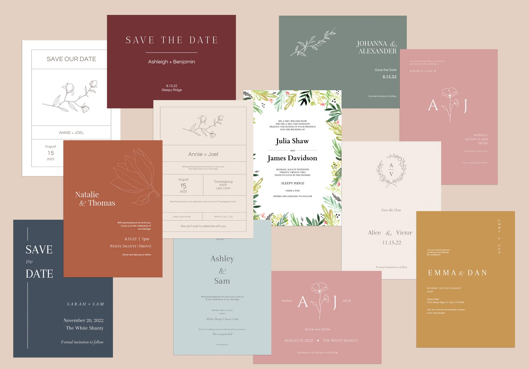 Same Day Utah Wedding-Invitations