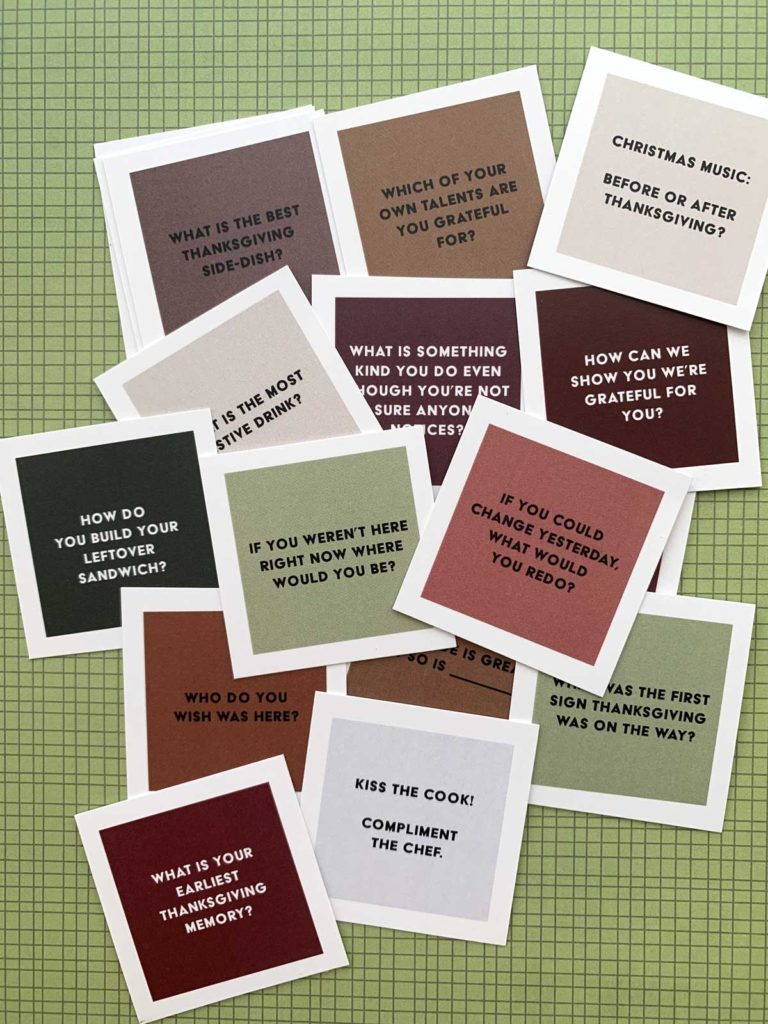 64 Free Thanksgiving Conversation Starters • Persnickety Prints