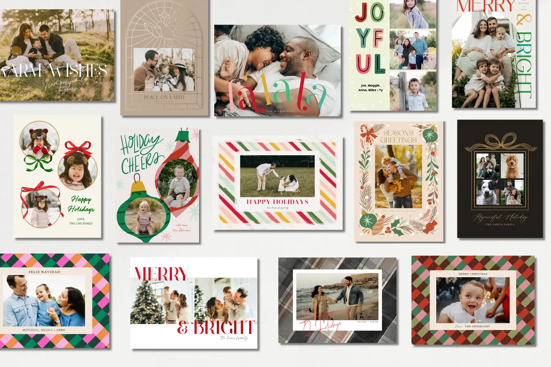 holiday cards on phone