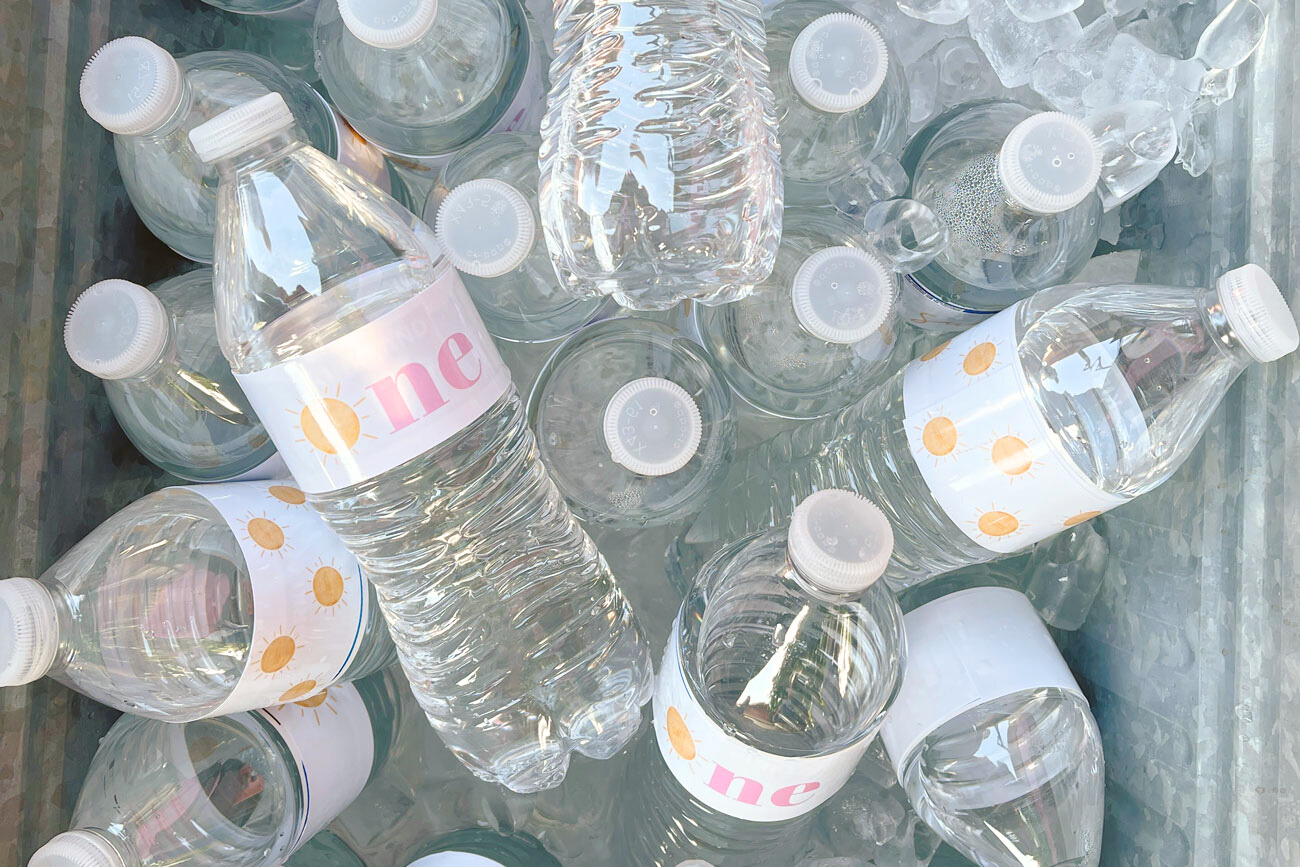 3 First Birthday Decor Ideas Water Bottles
