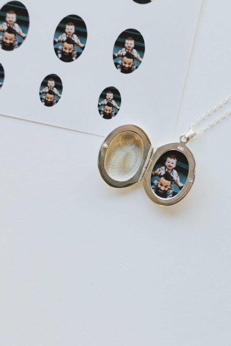 Locket With photo of dad and son