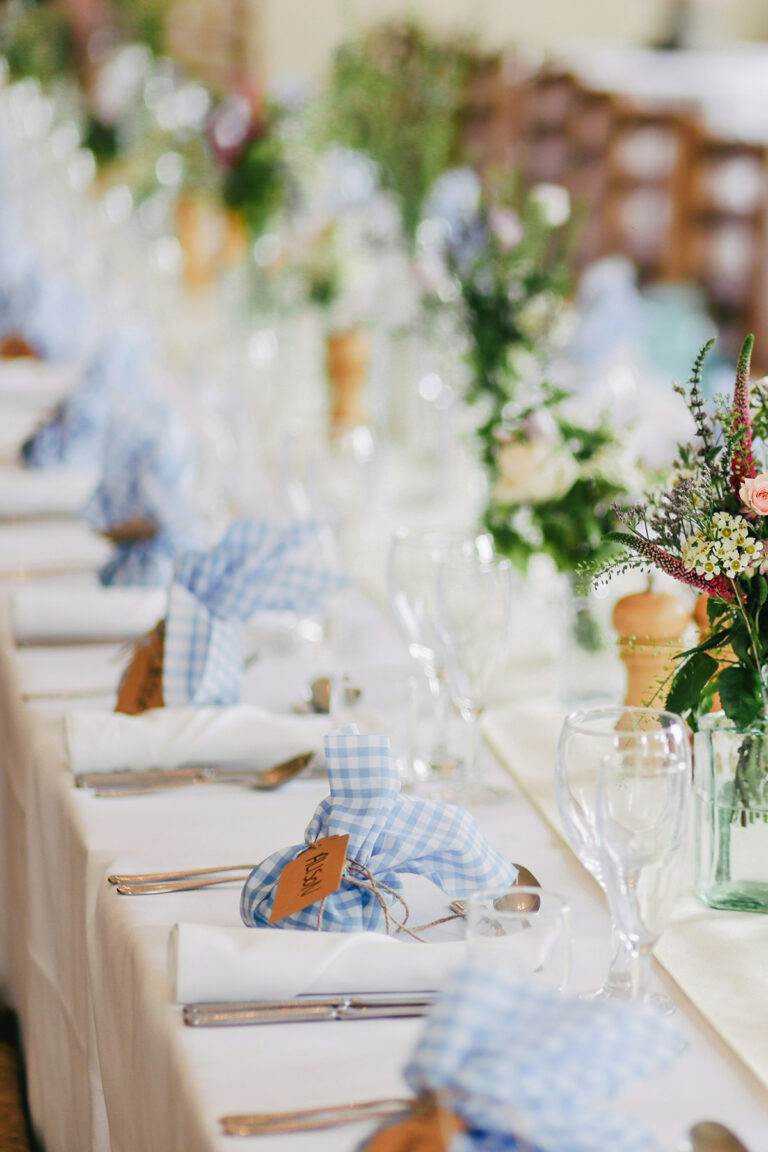 Blue Table Settings for Wedding