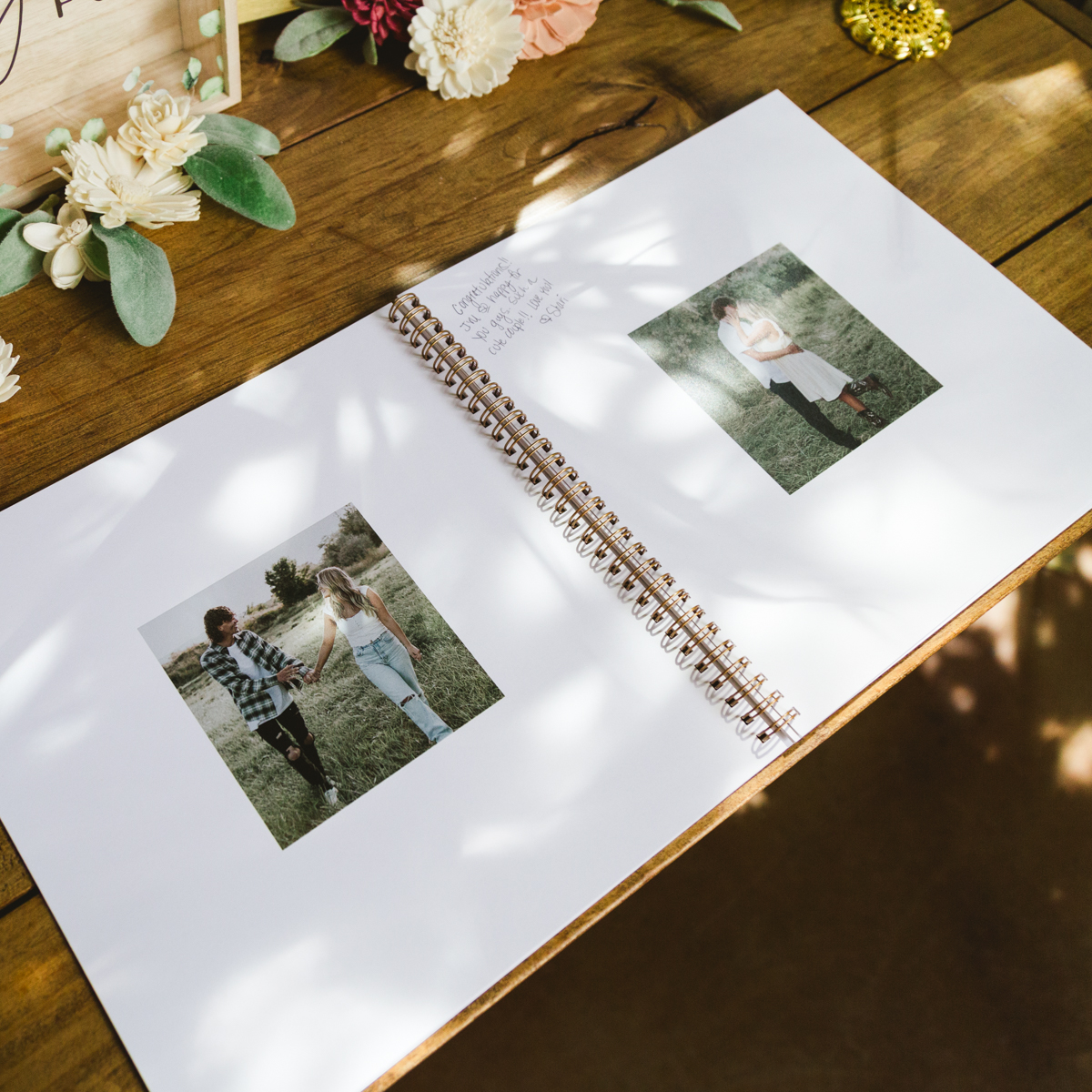 Custom wedding guest book with photos
