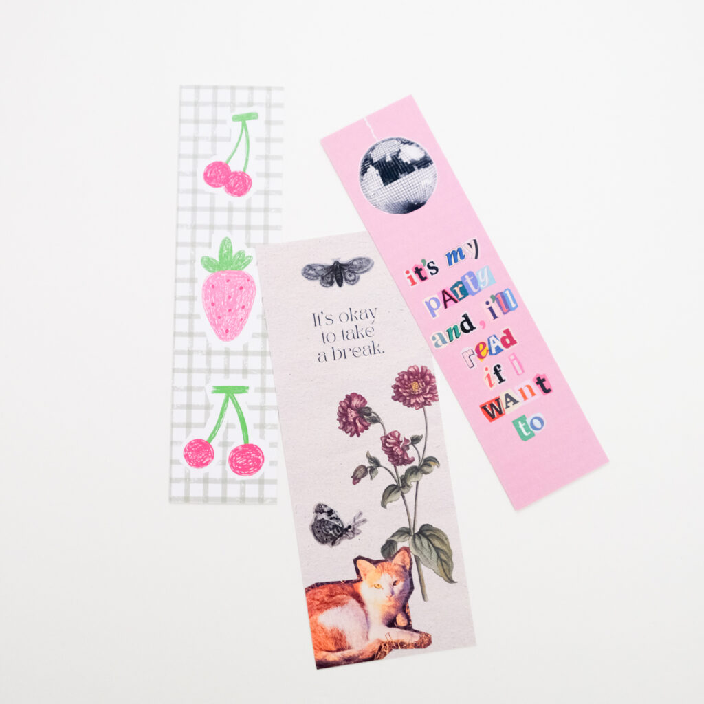 Assortment of colorful custom bookmarks