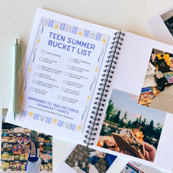 A4 journal with mini photo prints
