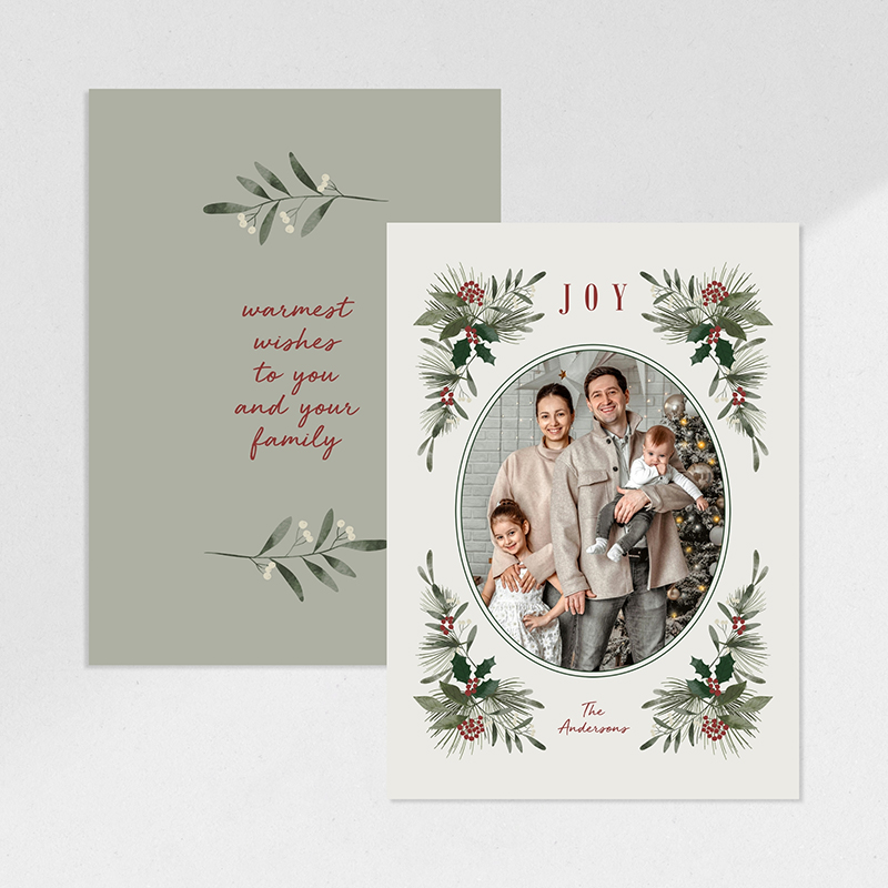 Evergreen Joy photo Christmas card