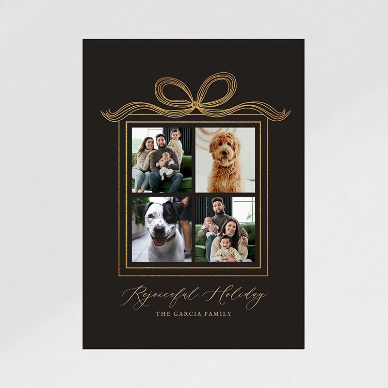Gilded Bow photo Christmas card