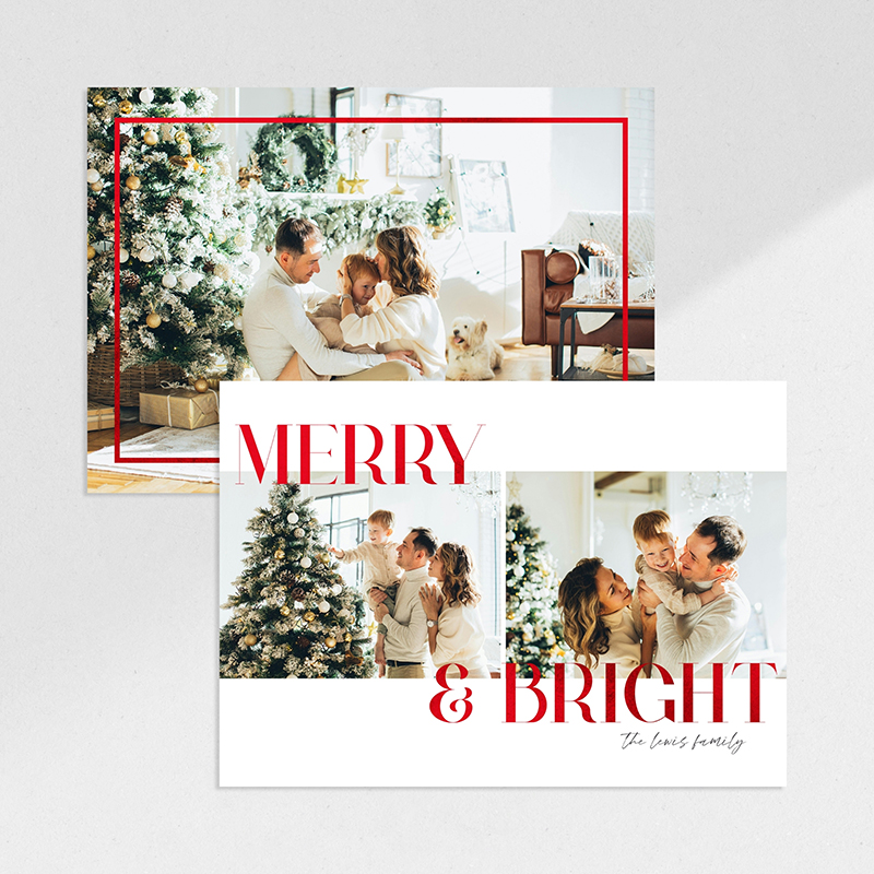 Red Letter Merry photo Christmas card