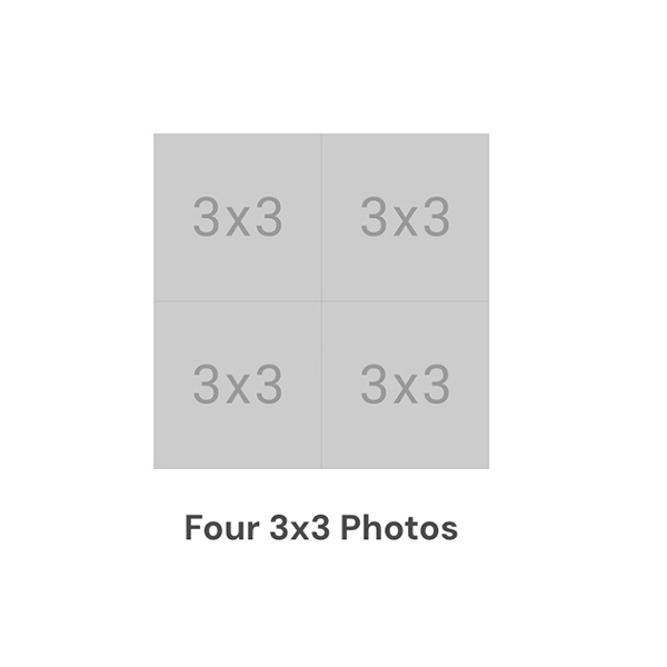 3x3 photographic prints trimmed from a 6x6 collage